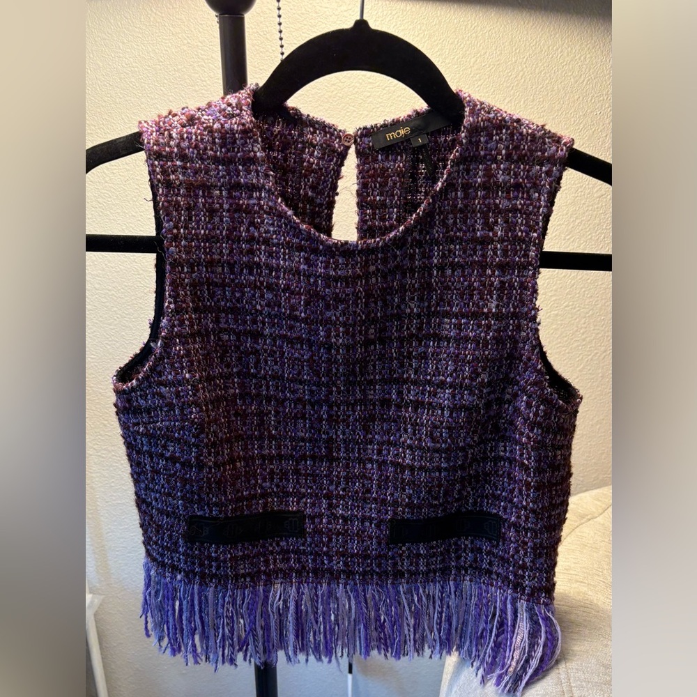 Maje Multicolor Tweed sleeveless top